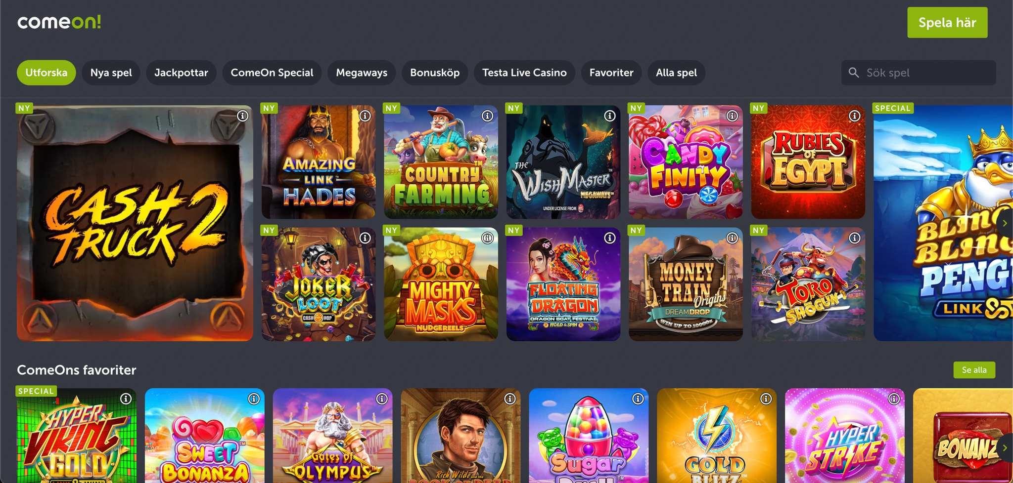 Comeon Casino recension - Sveriges Bästa Casino - 04