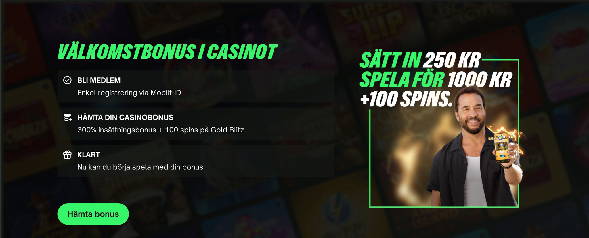 Välkomstbonus hos Comeon Casino