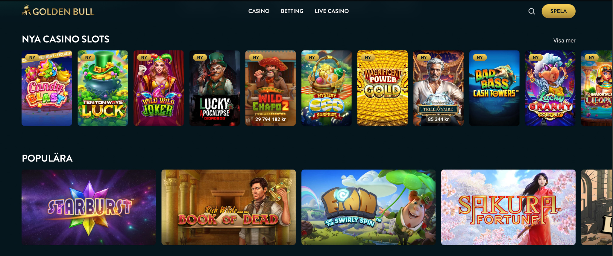 Golden Bull Casino recension - Sveriges Bästa Casino - 05