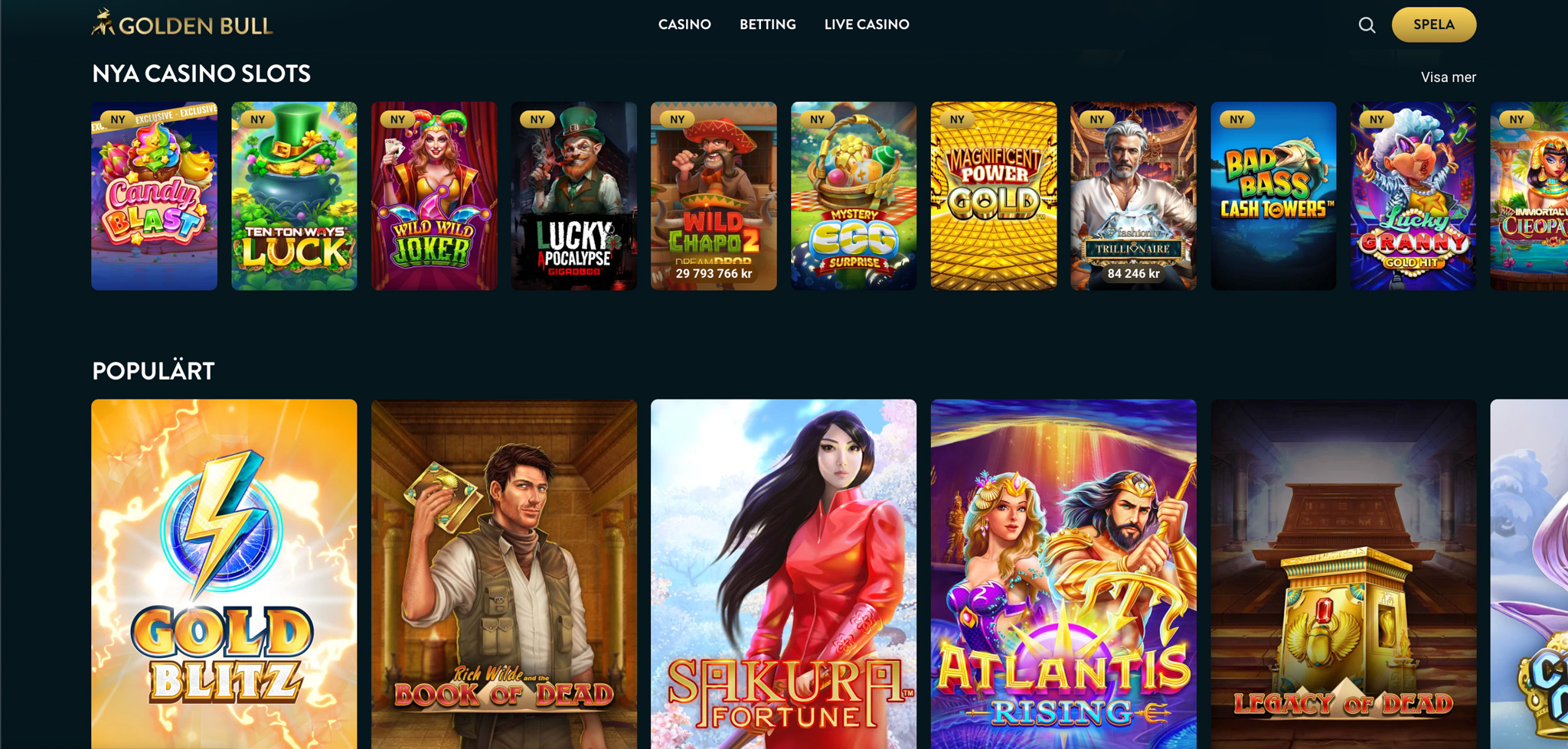 Golden Bull Casino recension - Sveriges Bästa Casino - 06