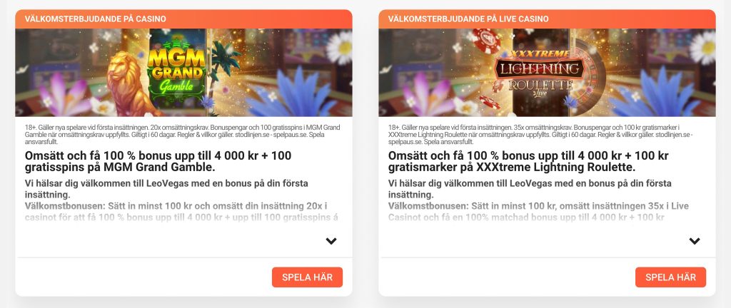 Leovegas Casino recension - Sveriges Bästa Casino - 02