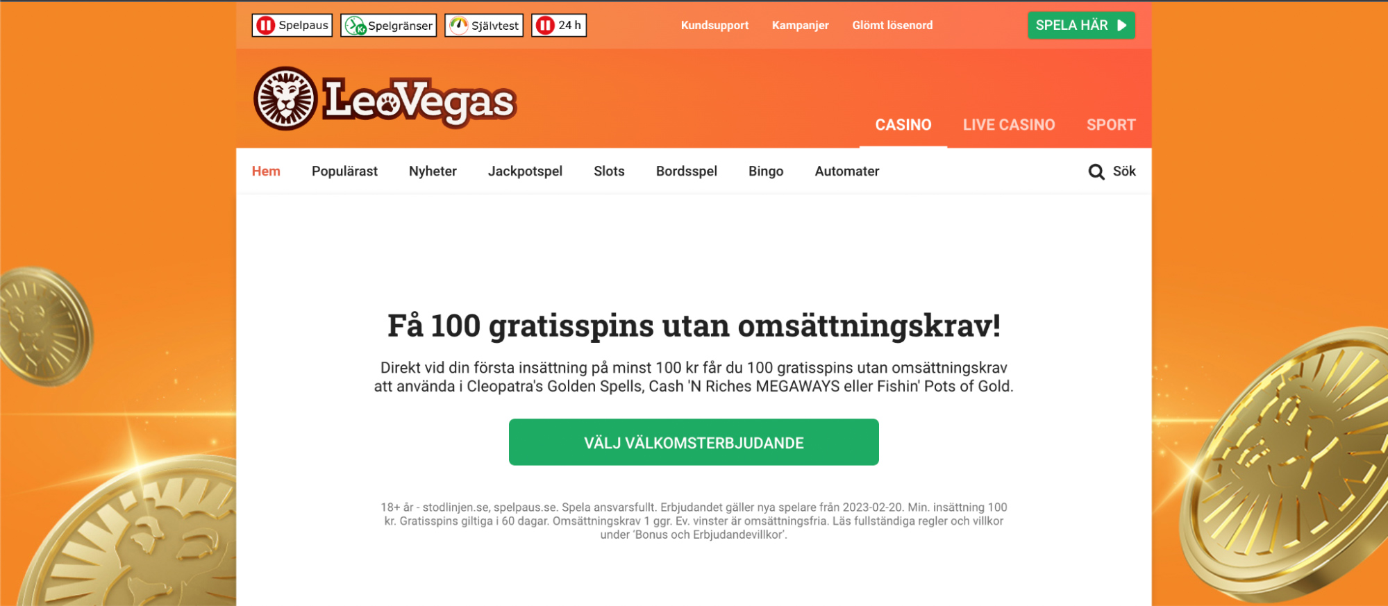 Leovegas Casino recension - Sveriges Bästa Casino - 07