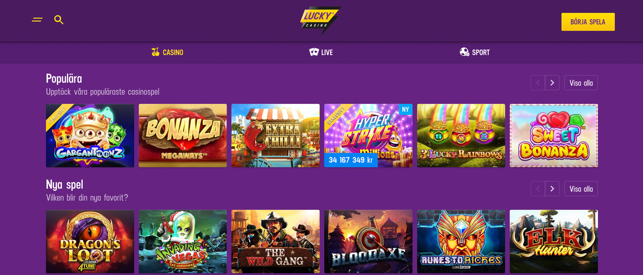 Lucky Casino recension - Sveriges Bästa Casino - 01