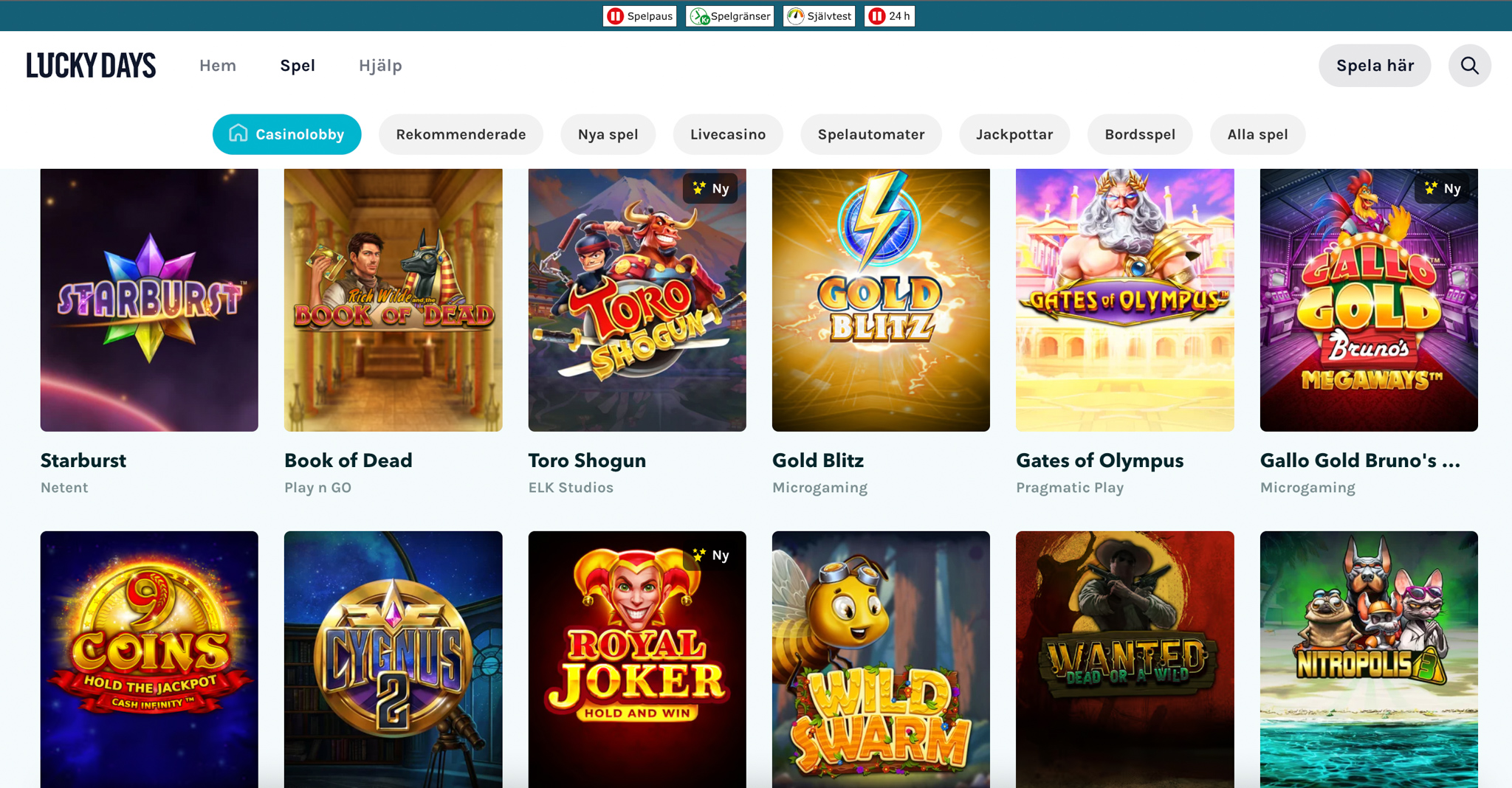 Lucky Days casino recension - Sveriges Bästa Casino - 03