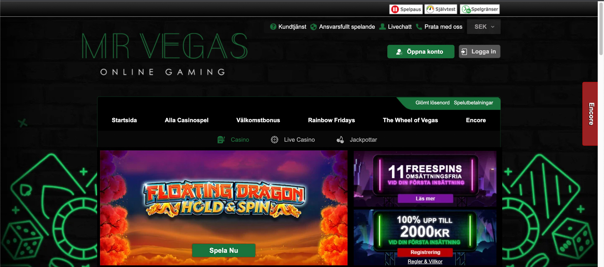 Mr Vegas Casino recension - Sveriges Bästa Casino - 04