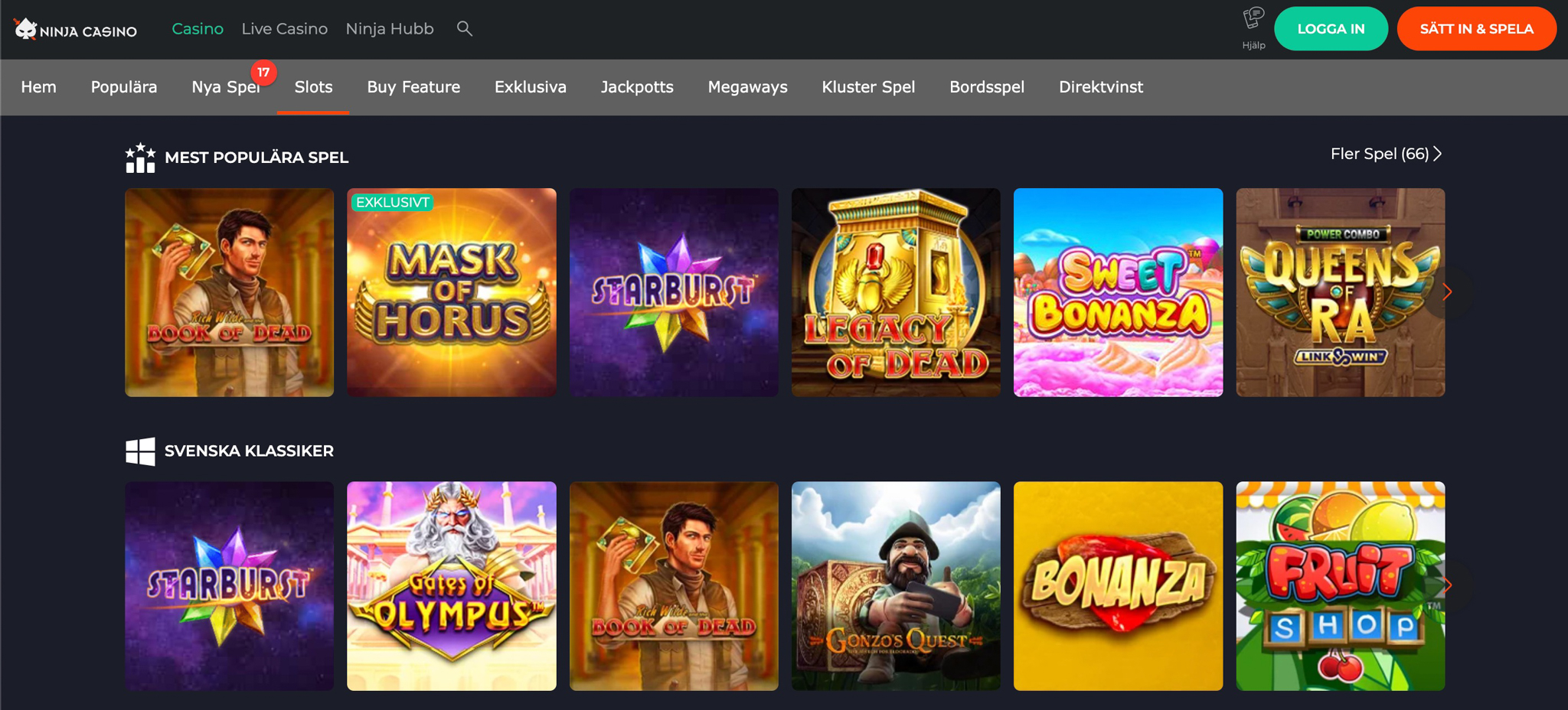 Ninja casino recension - Sveriges Bästa Casino - 05