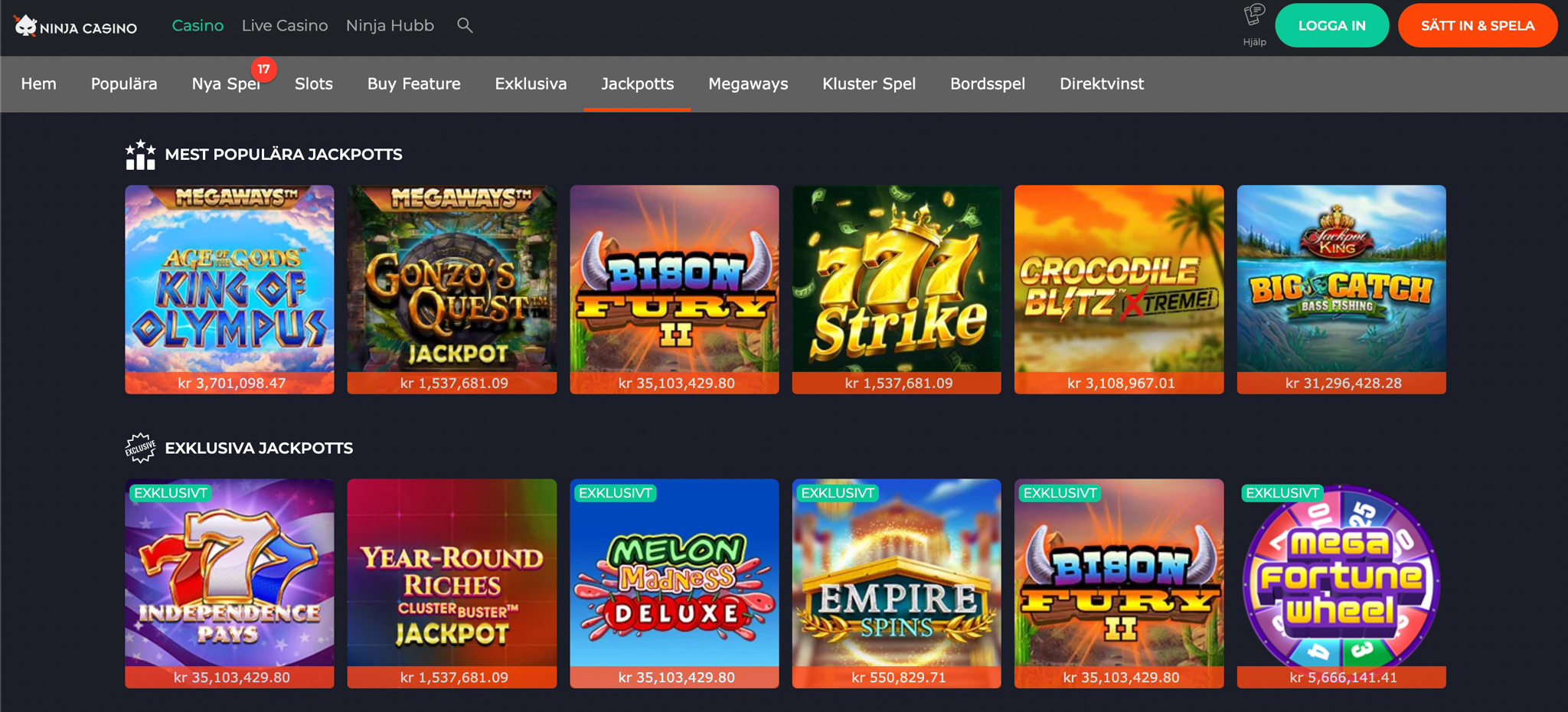 Ninja casino recension - Sveriges Bästa Casino - 06