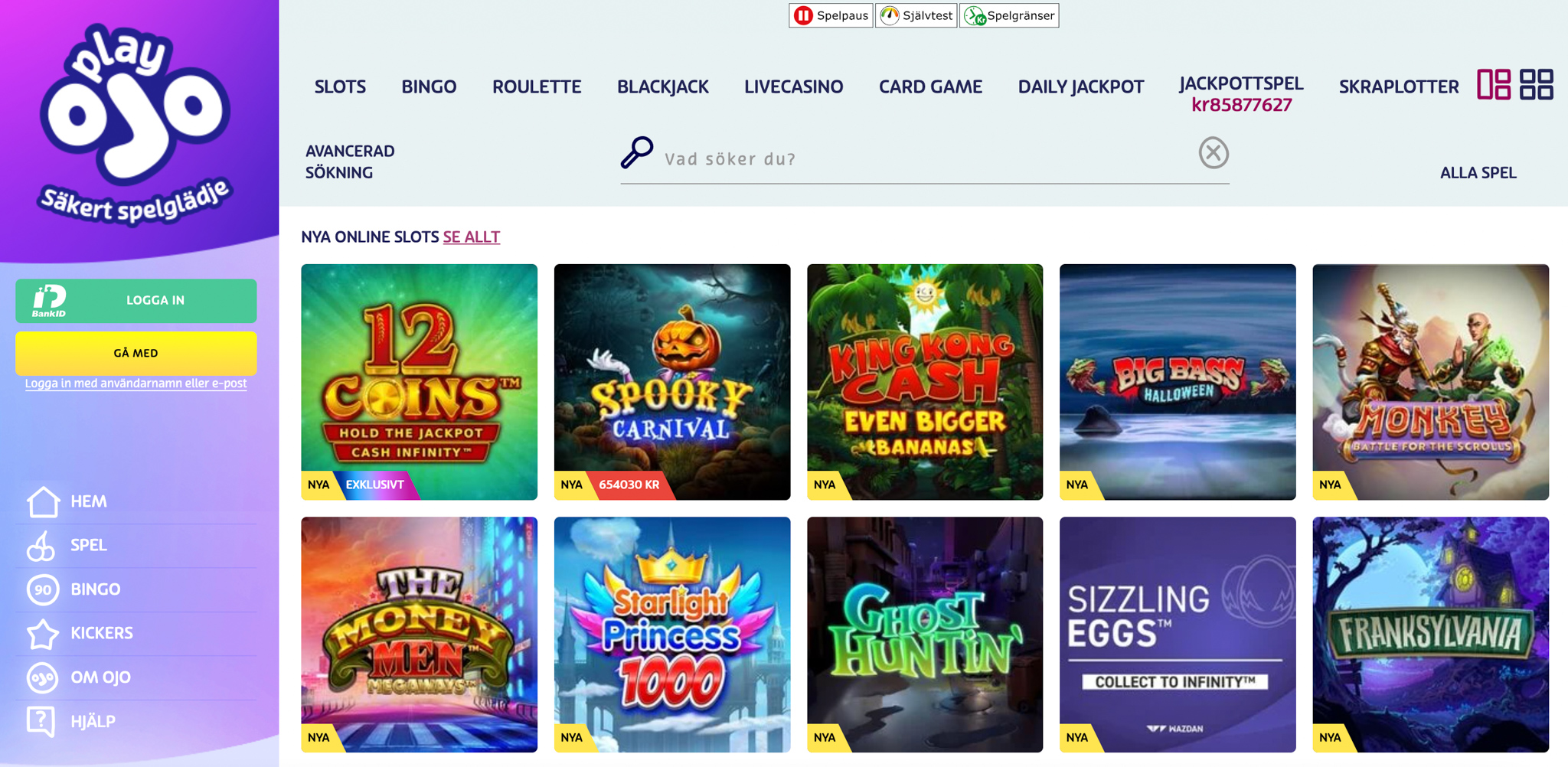PlayOJO casino recension - Sveriges Bästa Casino - 02