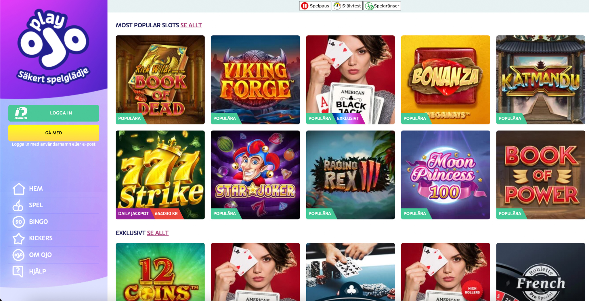 PlayOJO casino recension - Sveriges Bästa Casino - 03