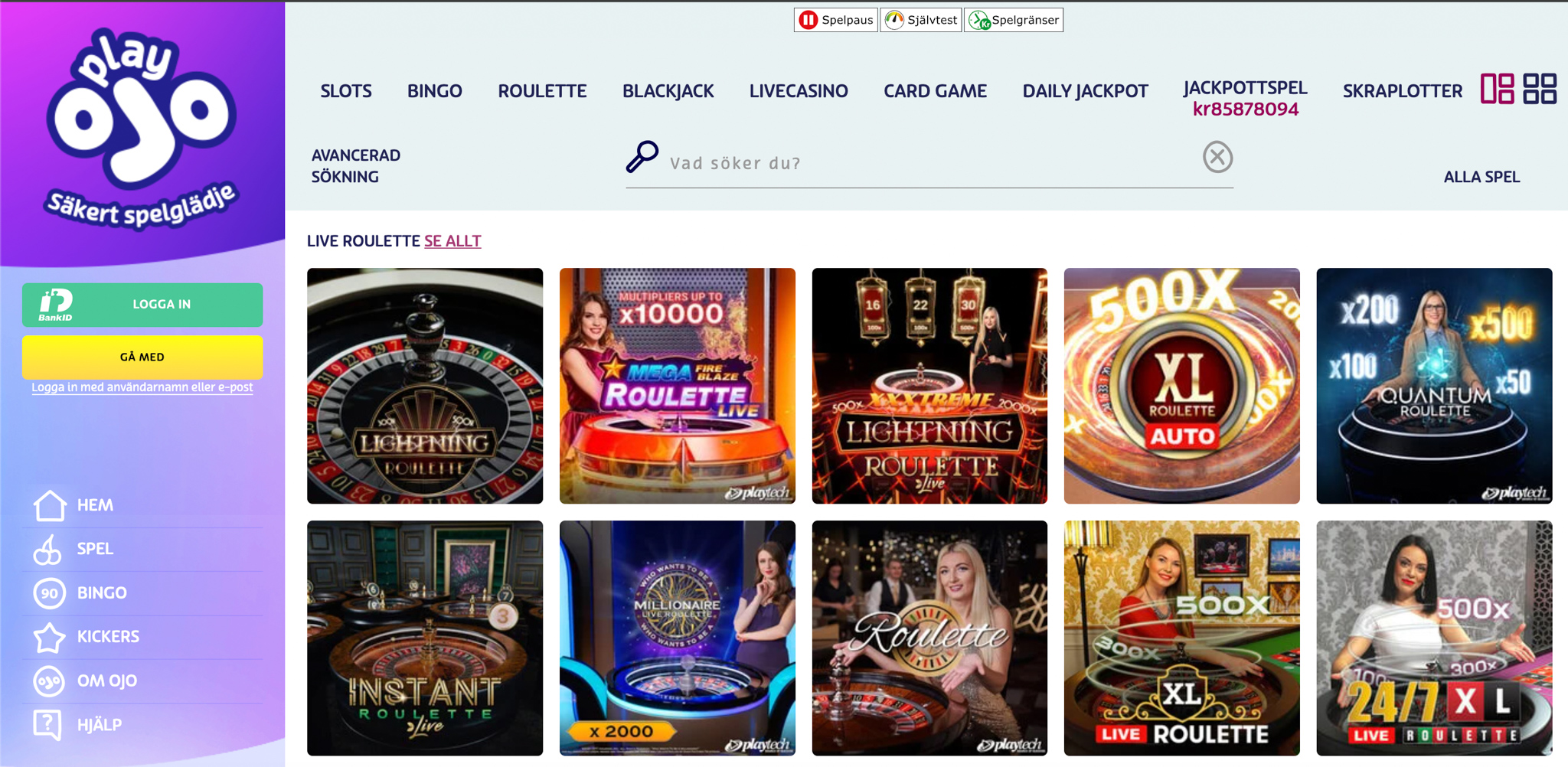 PlayOJO casino recension - Sveriges Bästa Casino - 04