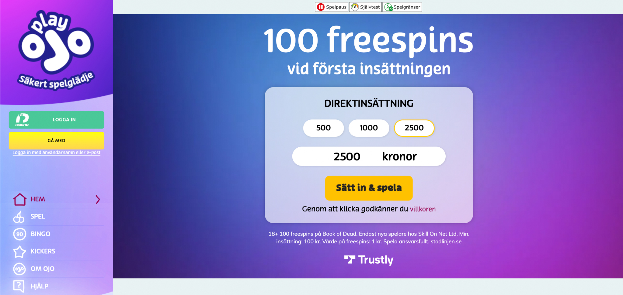 PlayOJO casino recension - Sveriges Bästa Casino - 05