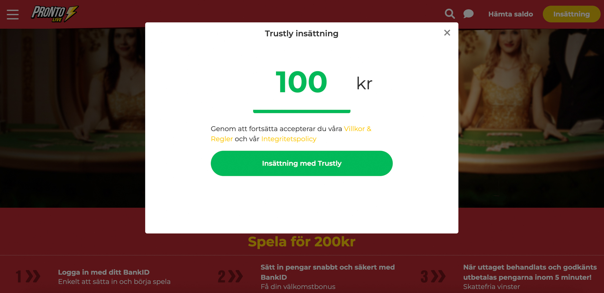Pronto Live Casino recension - Sveriges Bästa Casino - 02