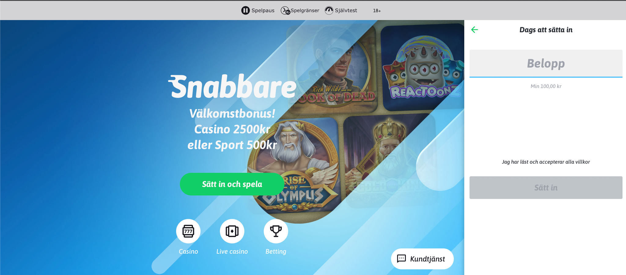 Snabbare Casino recension - Sveriges Bästa Casino - 08