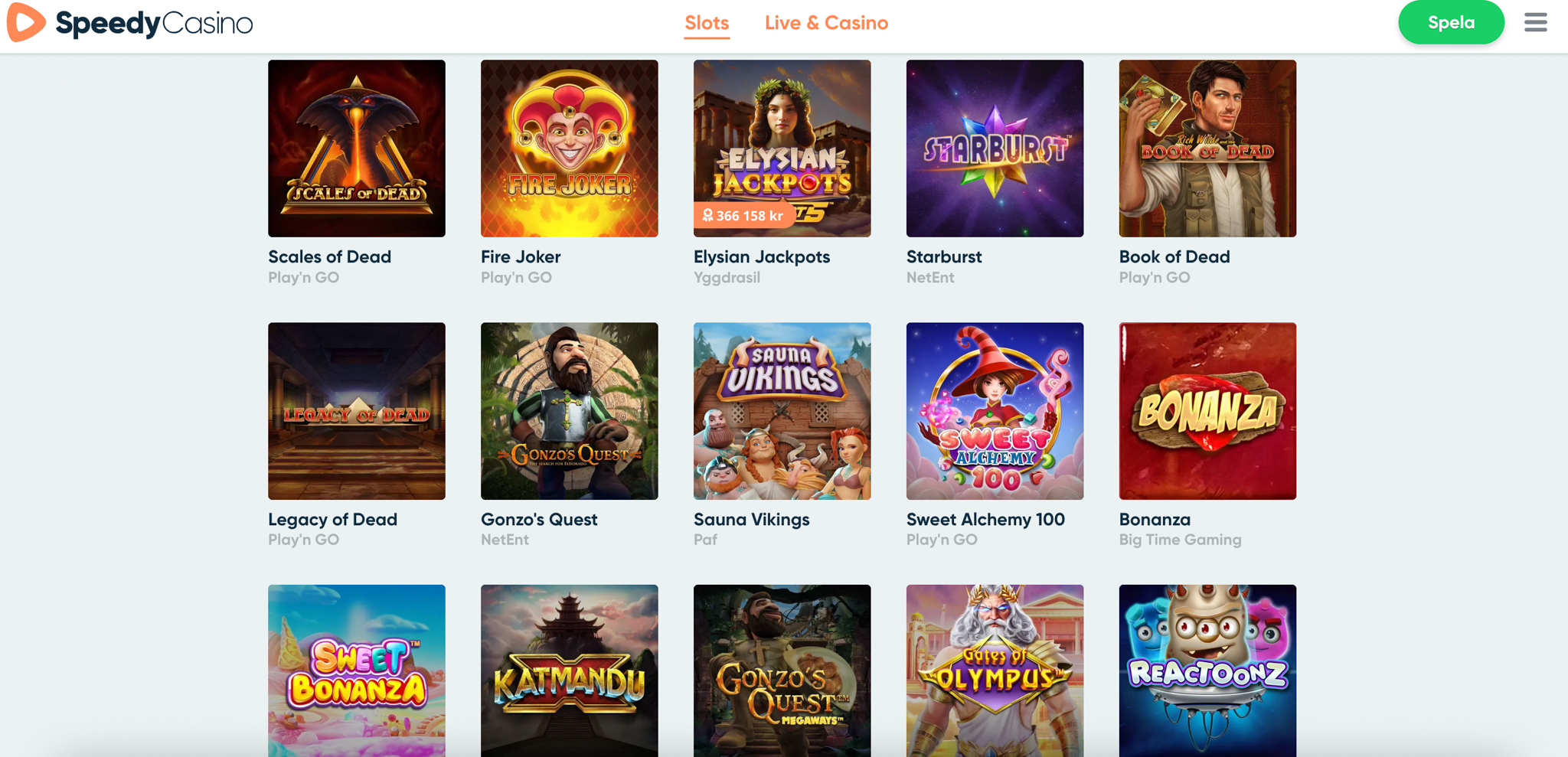 Speedy Casino recension - Sveriges Bästa Casino - 01