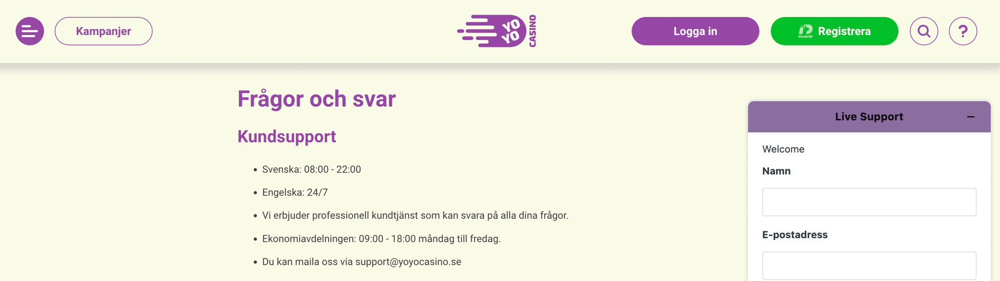 YoYo Casino recension - Sveriges Bästa Casino - 06