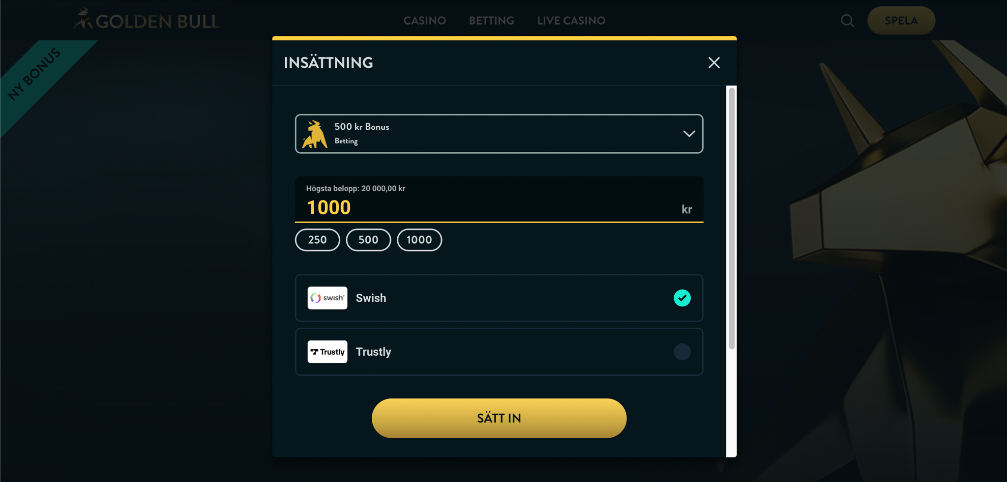 Golden Bull betting recension - Sveriges Bästa Casino - 10