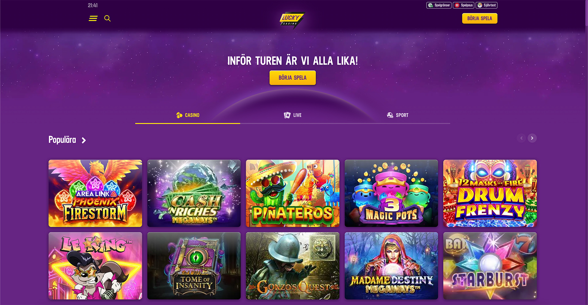 Lucky Casino recension - Sveriges Bästa Casino - 251020 - 01